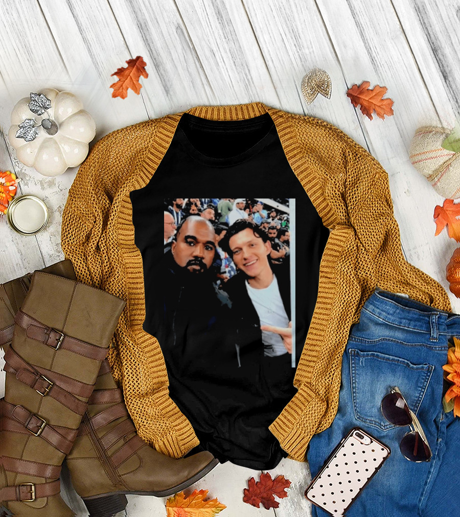 Kanye West and Tom Holland Iconic Celebrity Selfie at Event T-Shirt