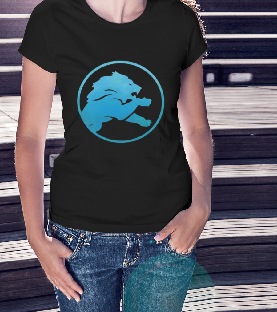Detroit Lions Roaring Blue Iconic Circle T-Shirt
