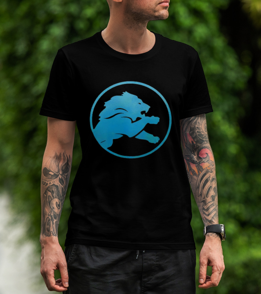 Detroit Lions Roaring Blue Iconic Circle T-Shirt
