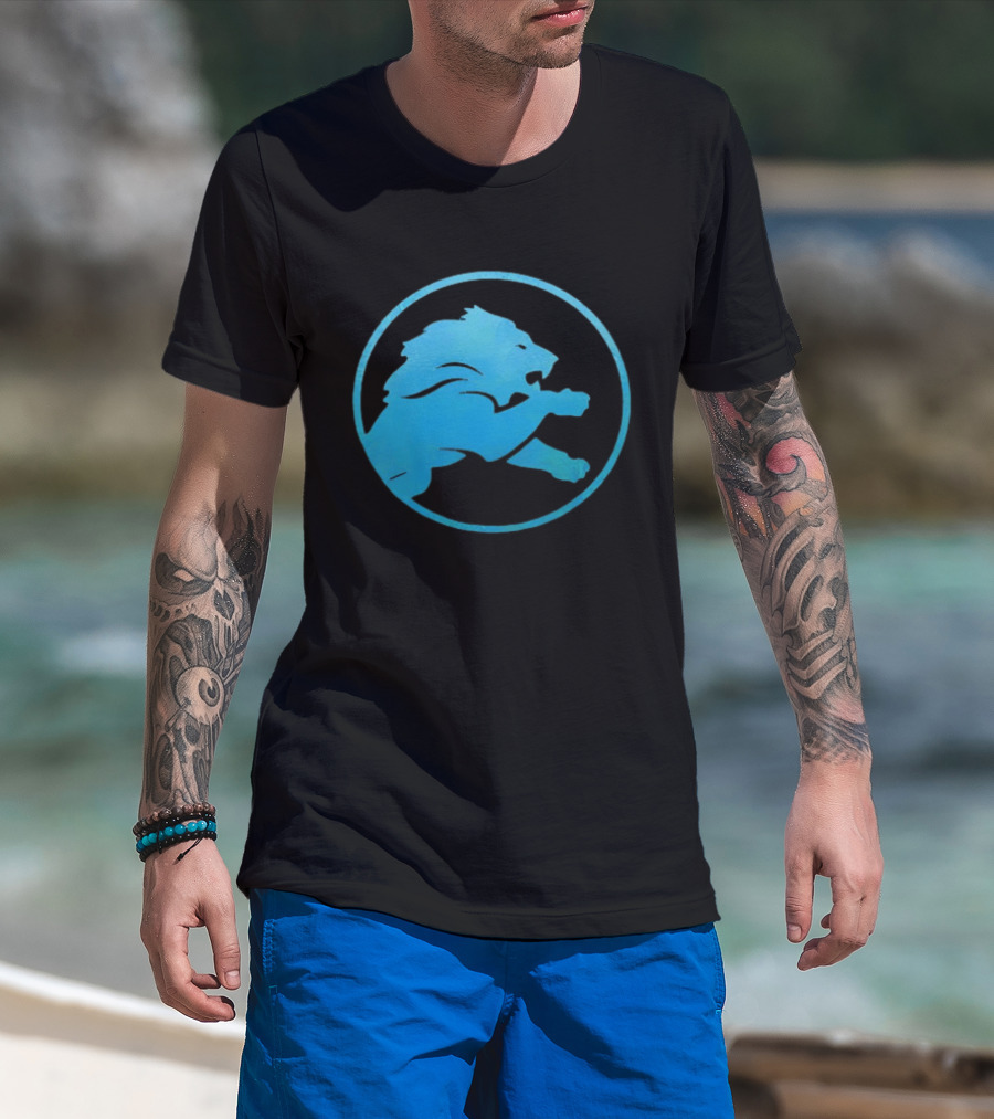 Detroit Lions Roaring Blue Iconic Circle T-Shirt