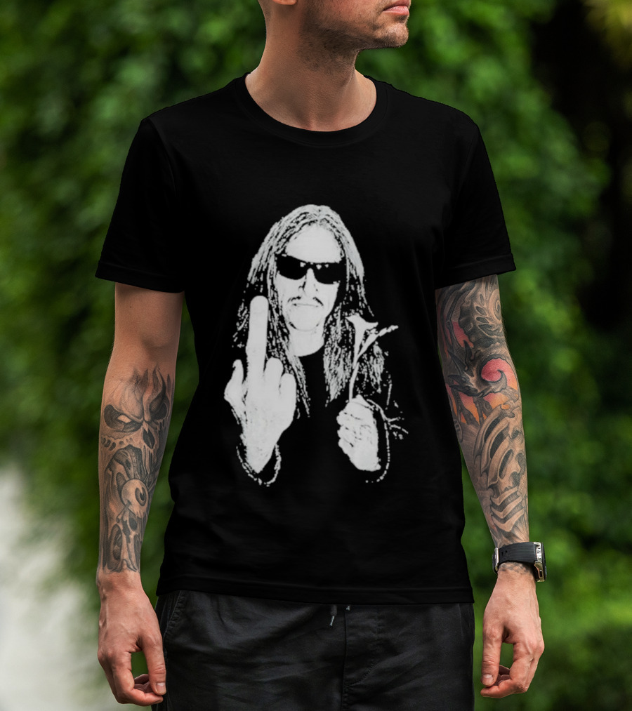 Lemmy Kilmister Middle Finger Flower Motorhead T-Shirt