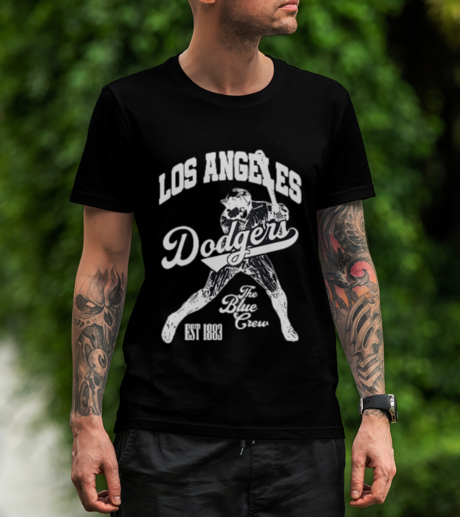 Los Angeles Dodgers The Blue Crew Est 1883 Baseball Player T-Shirt