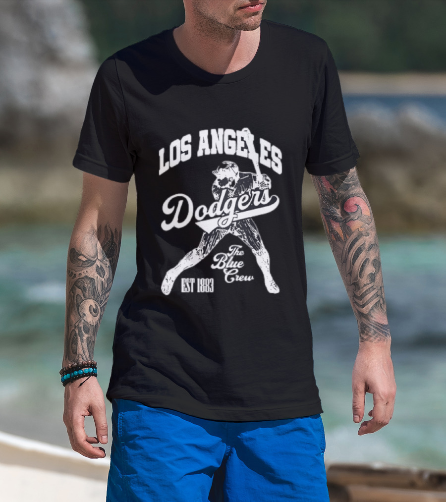 Los Angeles Dodgers The Blue Crew Est 1883 Baseball Player T-Shirt