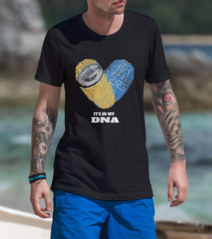 Green Bay Packers Los Angeles Dodgers It's In My DNA Fingerprint Heart T-Shirt