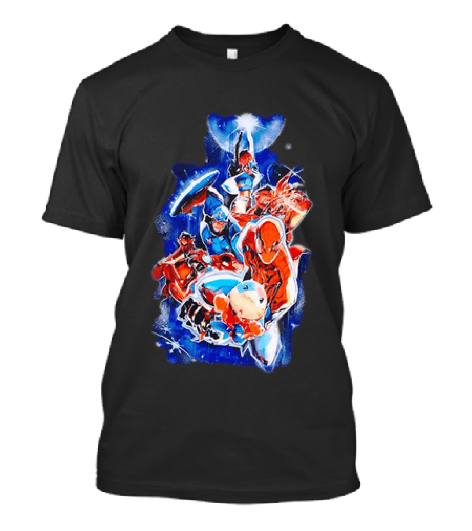 Marvel Captain America Spider Man Doctor Strange Avengers Team Mashup T-Shirt