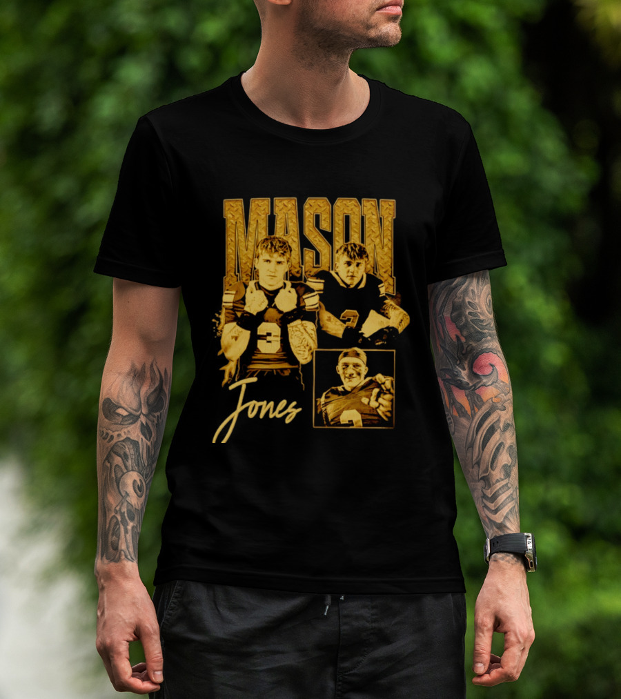 Mason Jones Football Athlete Sports Number 3 Enthusiast Collection T-Shirt