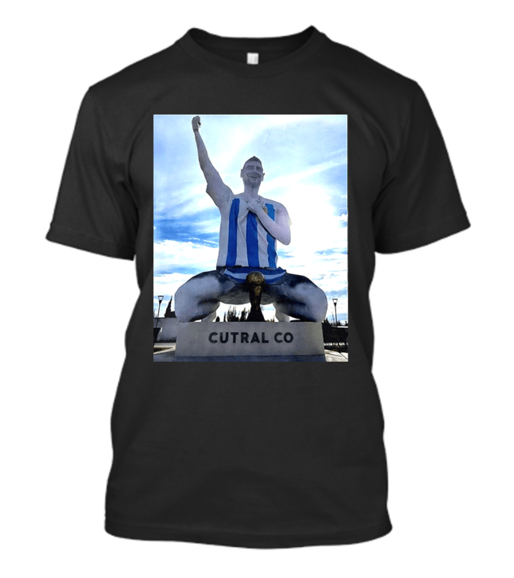 Messi Argentina Sculpture Cutral Co Legendary Statue Victory Celebration T-Shirt