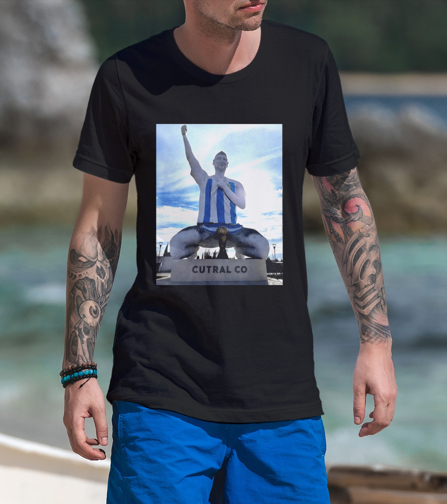 Messi Argentina Sculpture Cutral Co Legendary Statue Victory Celebration T-Shirt