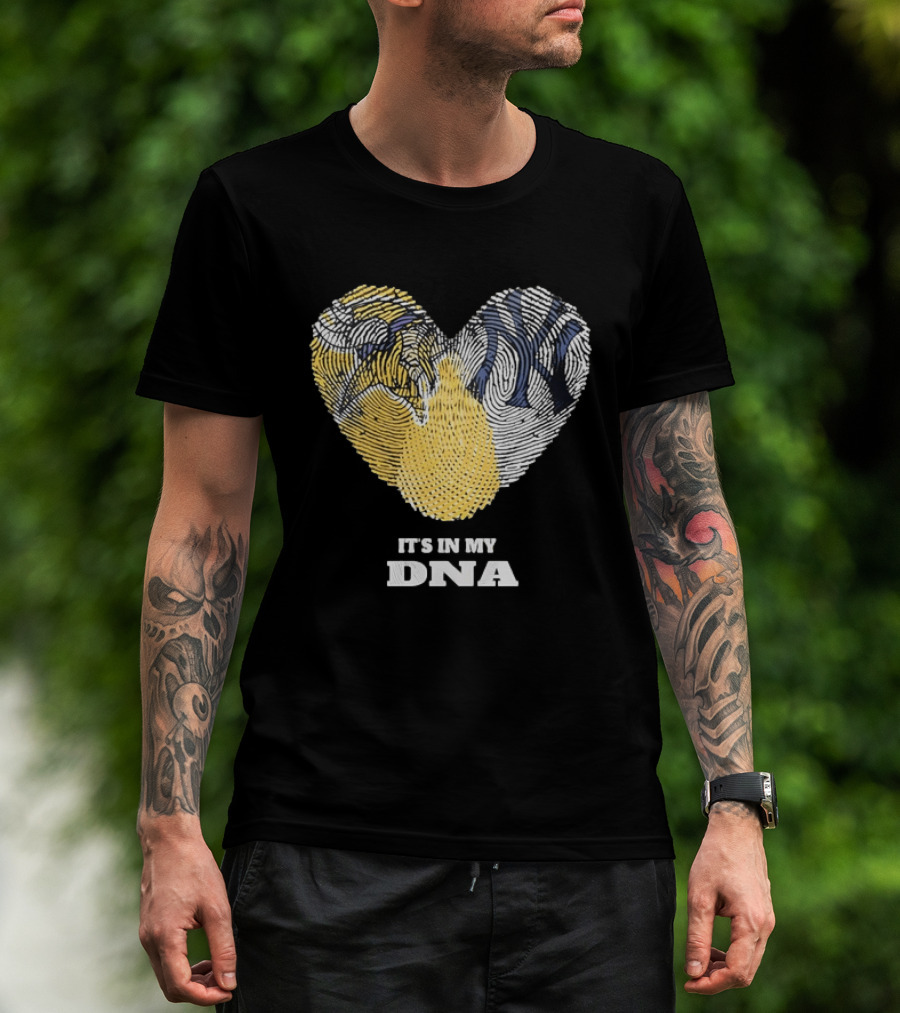 New York Yankees Heart It's In My DNA Fingerprint T-Shirt