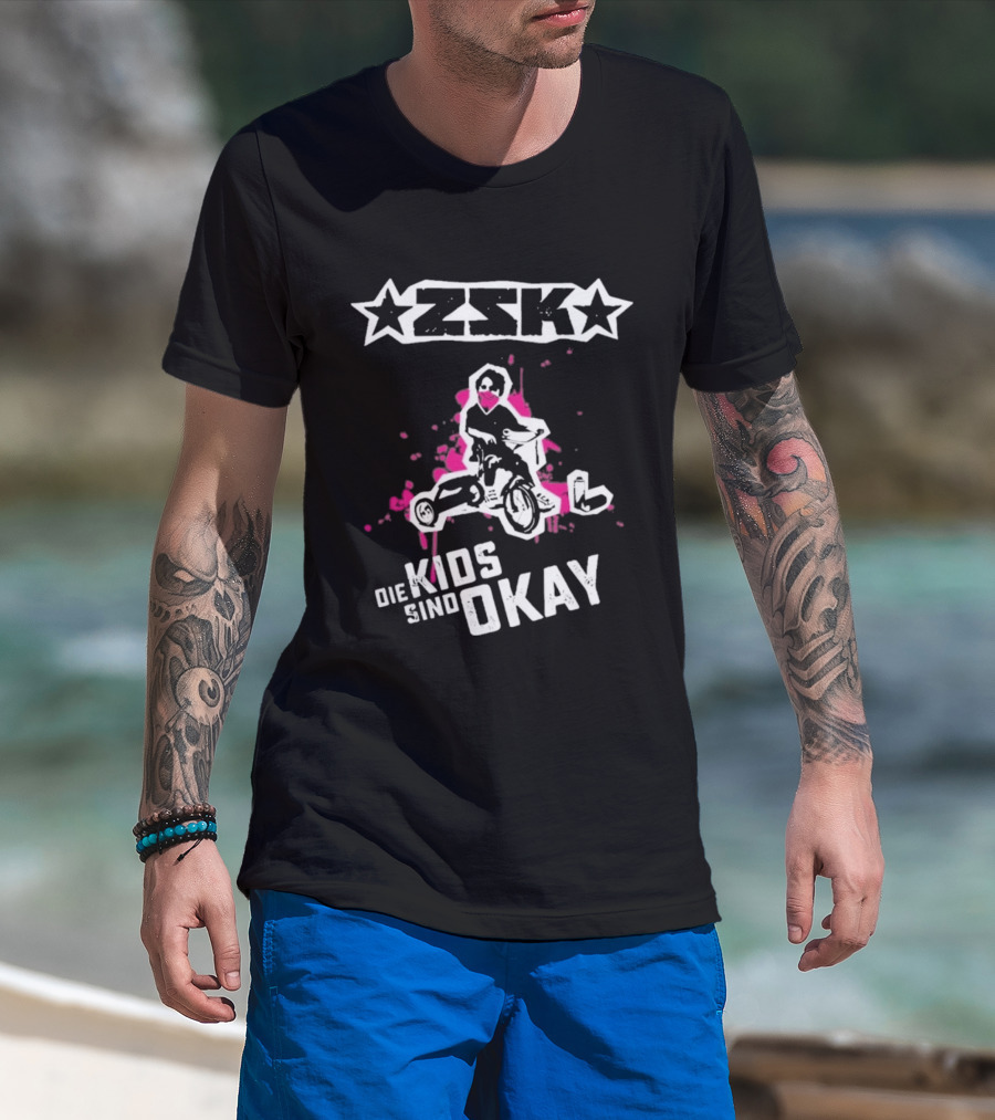 ZSK Die Kids Sind Okay Star Design Pink Splash T-Shirt