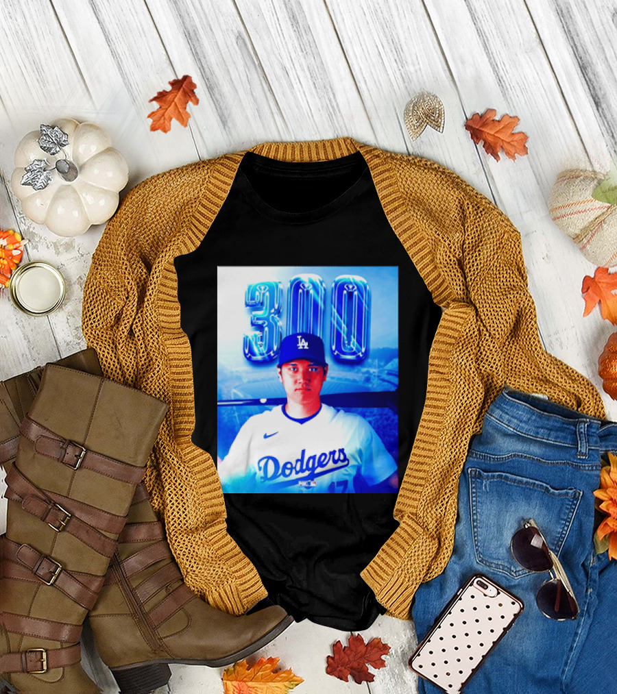 Shohei Ohtani 300 Home Runs Milestone Los Angeles Dodgers T-Shirt
