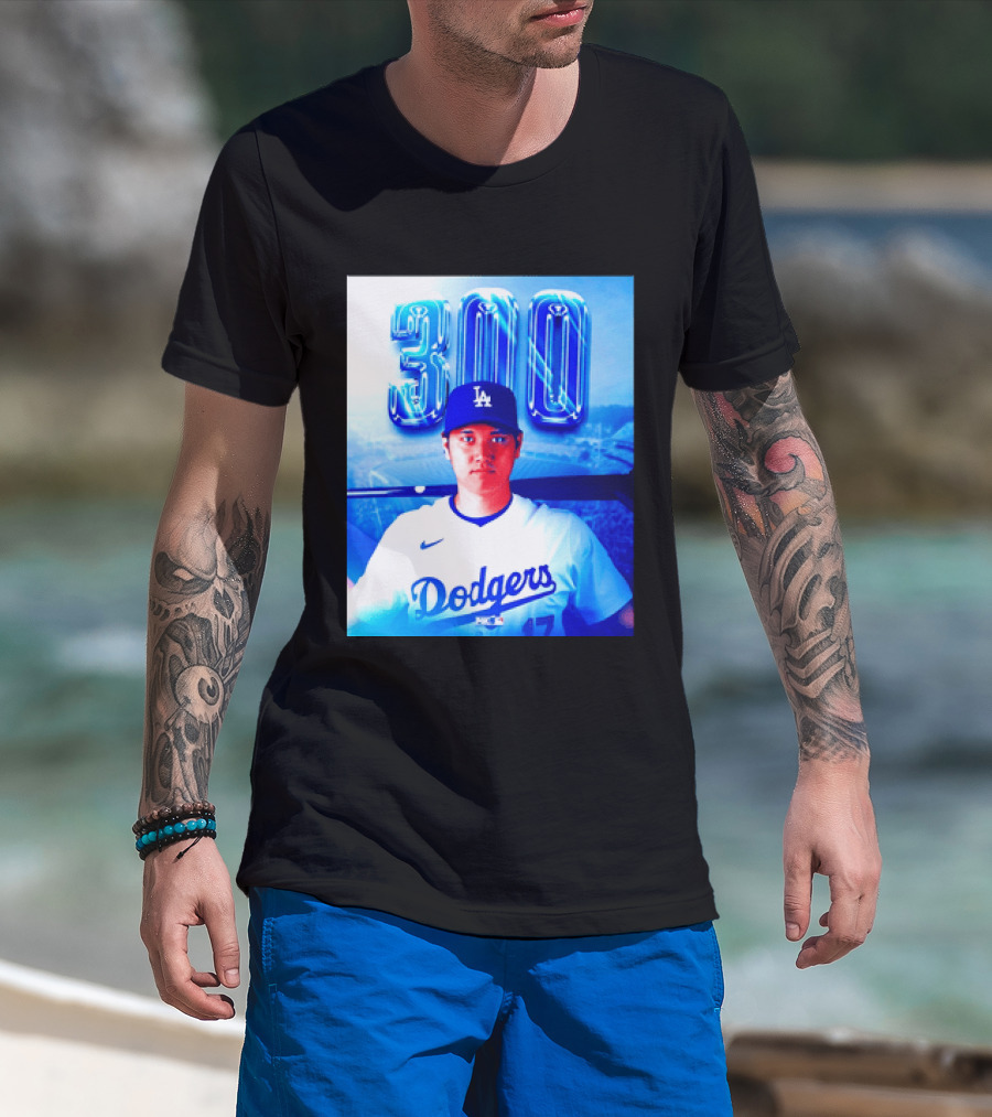 Shohei Ohtani 300 Home Runs Milestone Los Angeles Dodgers T-Shirt