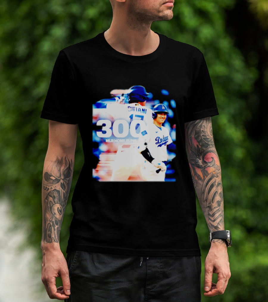 Shohei Ohtani 300 MLB Home Runs Los Angeles Dodgers Milestone Celebration T-Shirt
