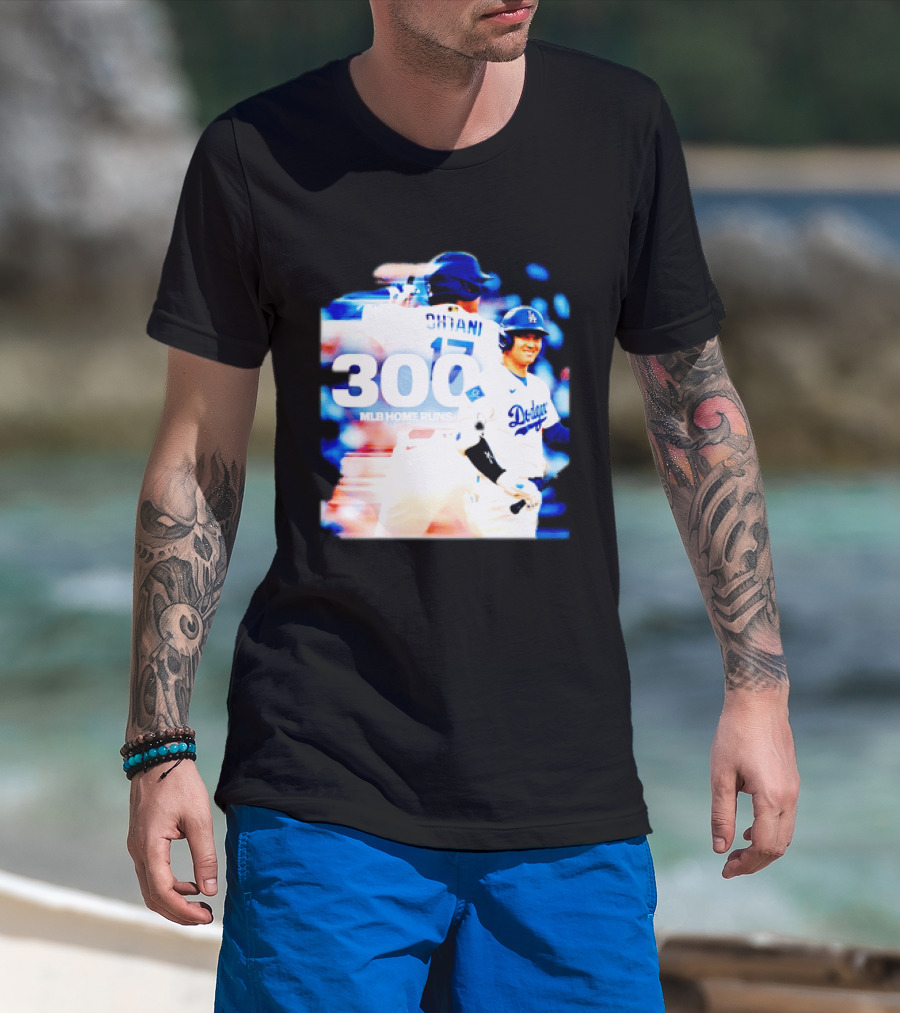 Shohei Ohtani 300 MLB Home Runs Los Angeles Dodgers Milestone Celebration T-Shirt