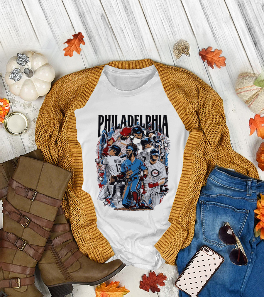 Philadelphia MLB Players All Star 2026 Bryce Harper Tatis Jr Ohtani Philly Sports T-Shirt
