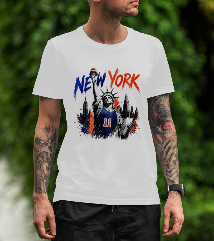 New York Statue Of Liberty Knicks Jersey City Skyline 11 T-Shirt