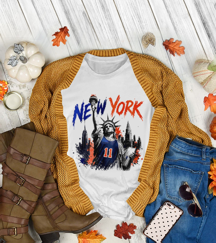 New York Statue of Liberty Knicks Jersey City Skyline 11 T-Shirt