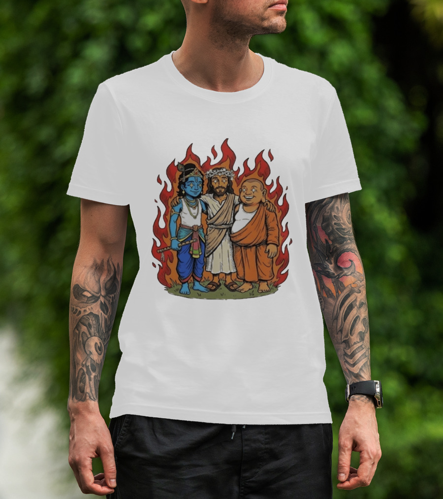 You Cannot Treat People Like Garbage Krishna Jesus Buddha Friendship T-Shirt