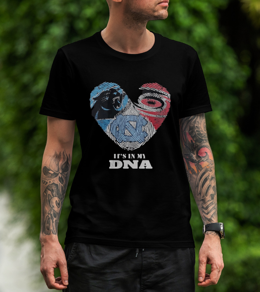 Carolina Panthers UNC Tar Heels Heart It's In My DNA T-Shirt