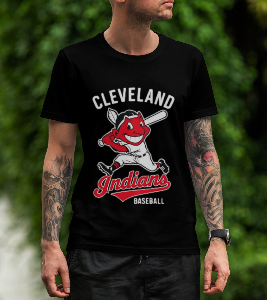 Cleveland Indians Baseball Chief Wahoo Cartoon Batter T-Shirt