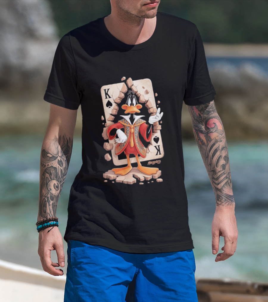 Daffy Duck King Of Spades K Playing Card Mazeness T-Shirt