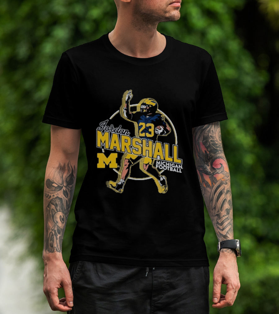 Jordan Marshall 23 Michigan Wolverines Football M T-Shirt