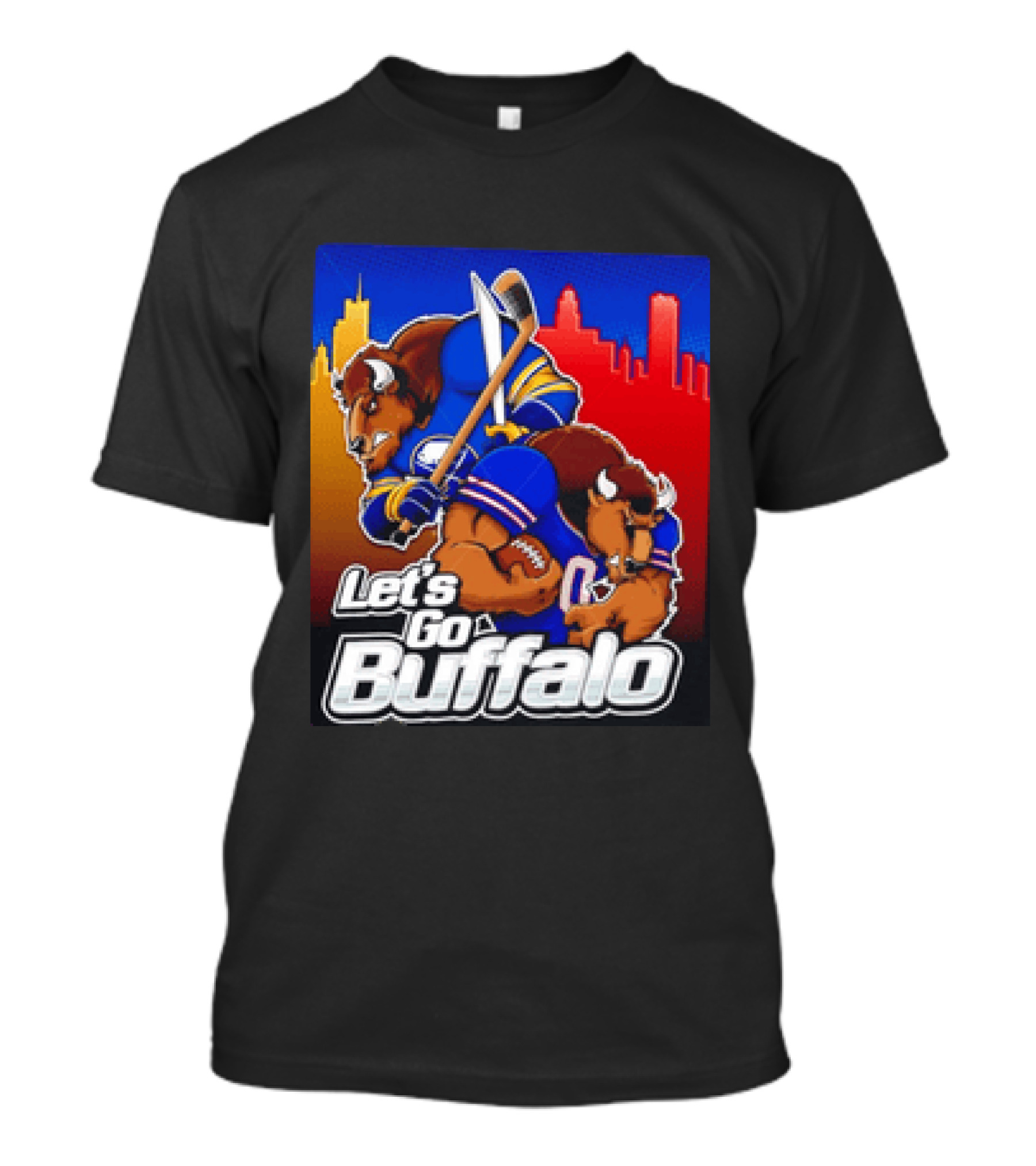 Let's Go Buffalo City Sports Teams Hockey Football Collage T-Shirt
