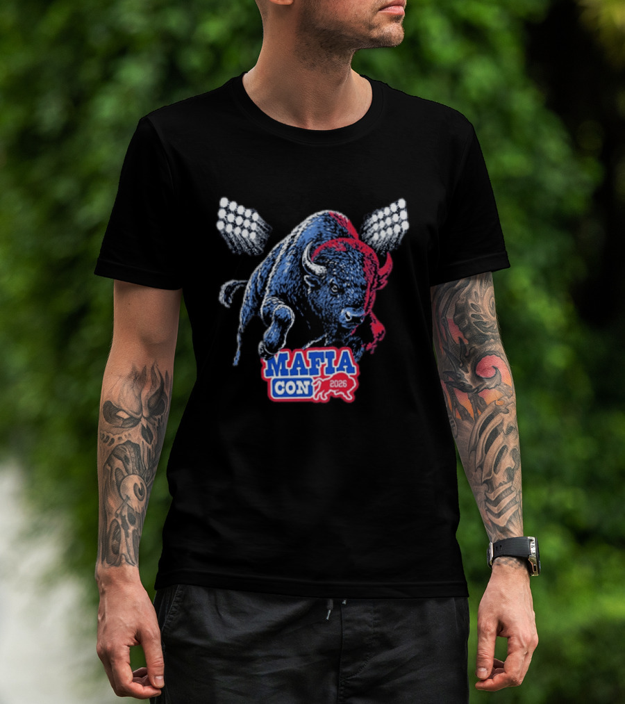 Mafia Con 2026 Buffalo Bills Bison Stadium Lights T-Shirt