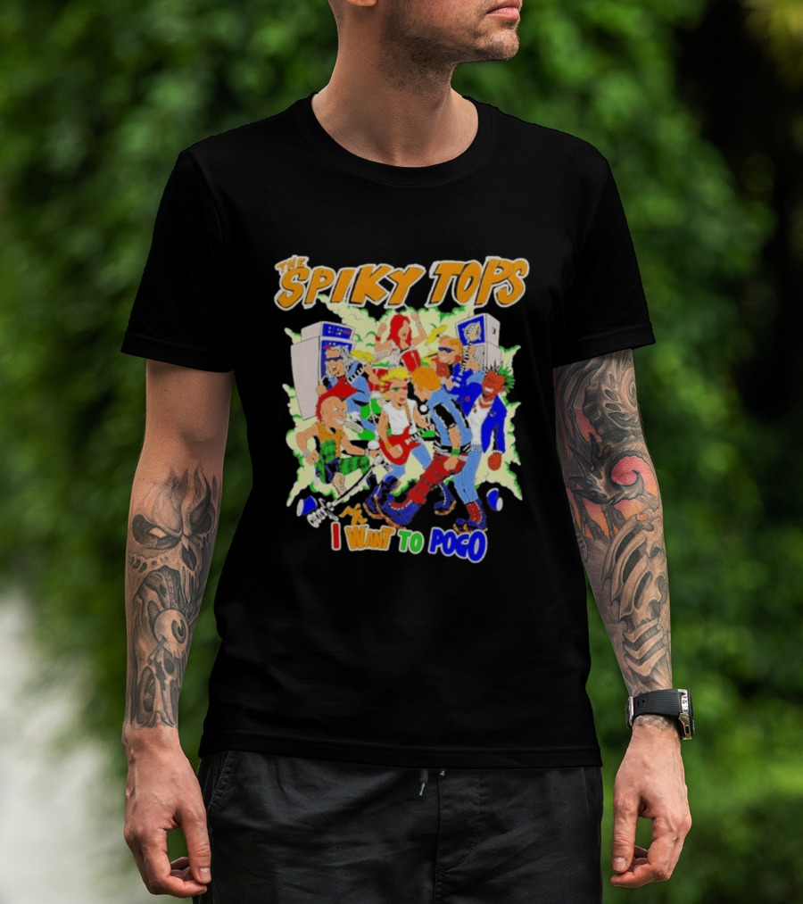 The Spiky Tops I Want To Pogo Punk Rock Music Band Comic T-Shirt