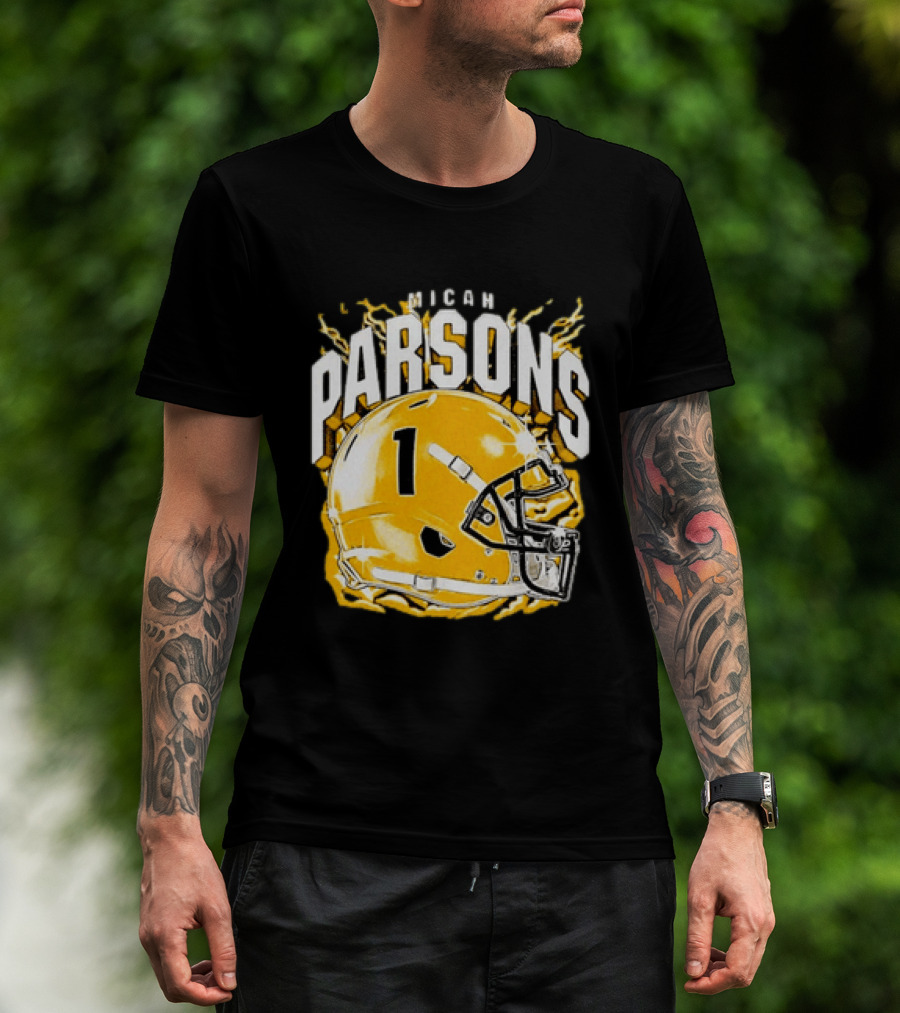 Micah Parsons No 1 Football Helmet Explosion T-Shirt