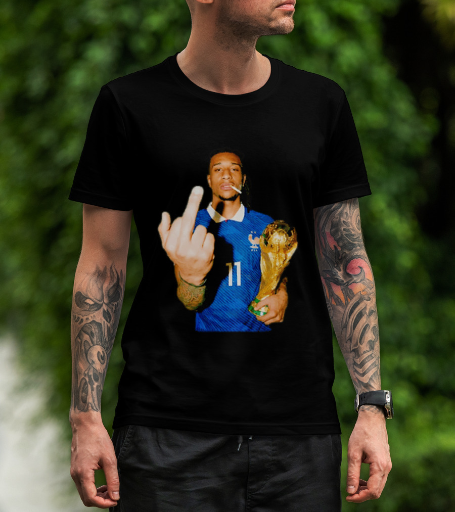 France National Team Number 11 Middle Finger Trophy Gesture T-Shirt