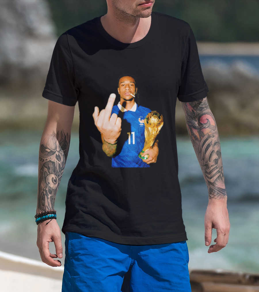 France National Team Number 11 Middle Finger Trophy Gesture T-Shirt
