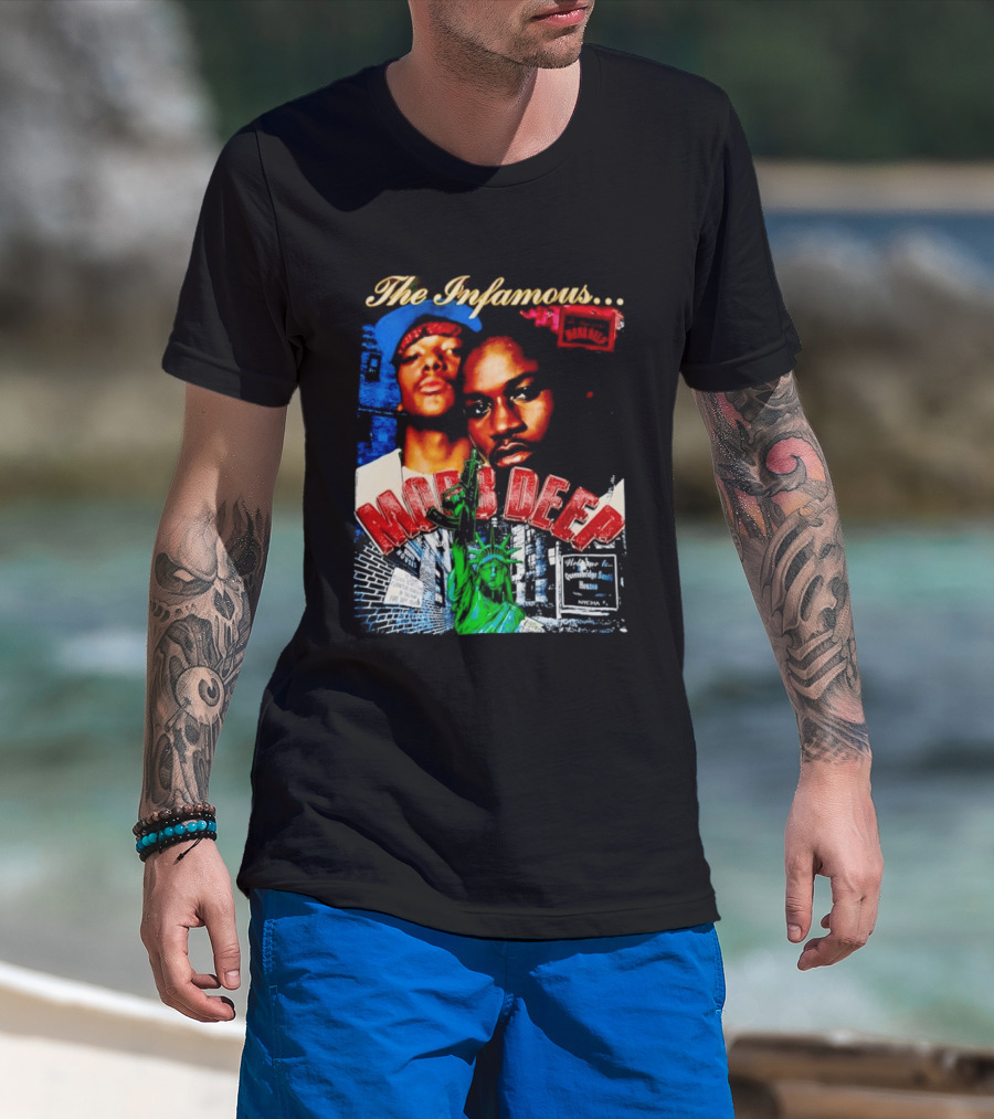 The Infamous Mobb Deep Havoc Prodigy Queensbridge South Houses New York City Statue Of Liberty T-Shirt