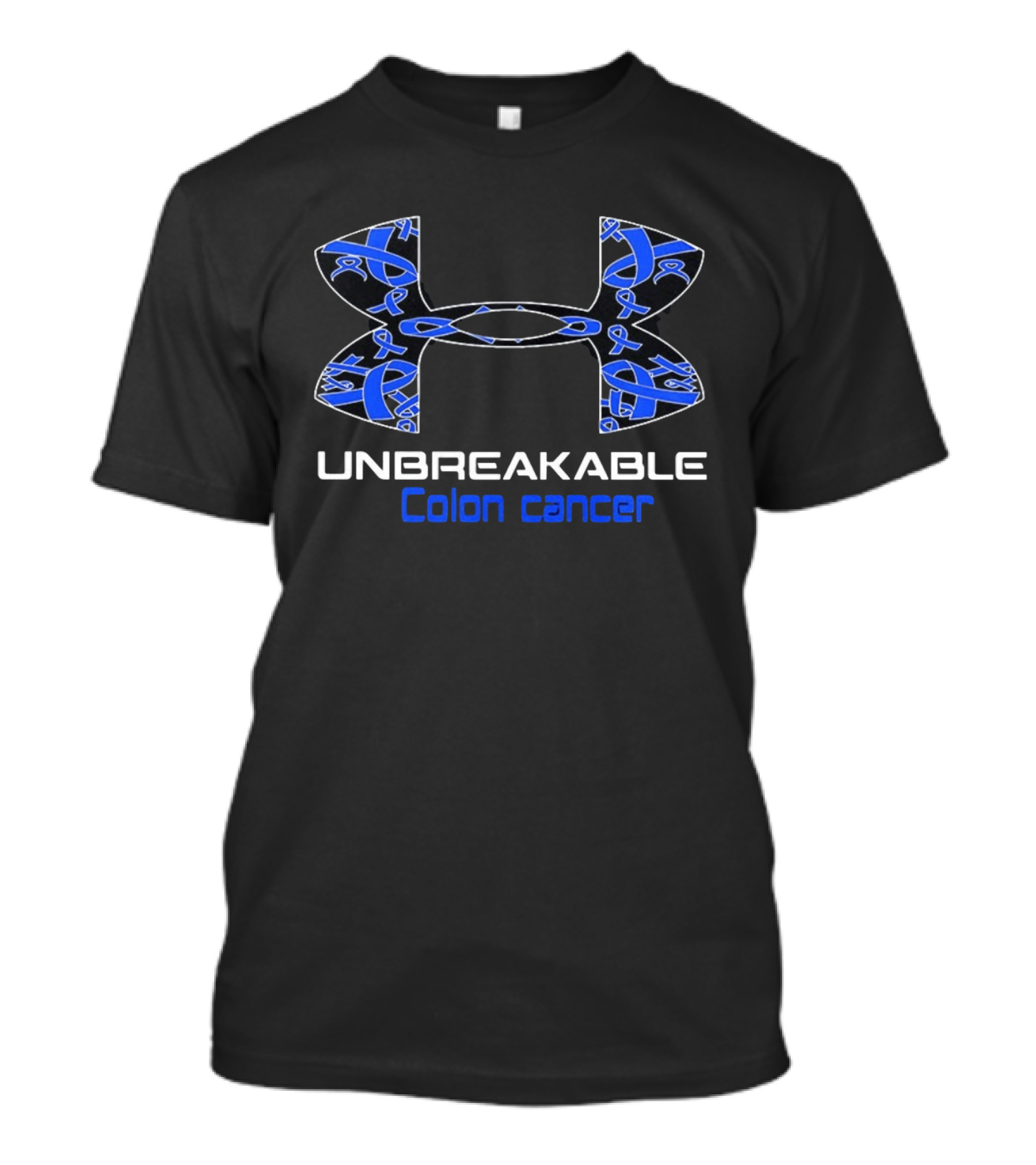 Unbreakable Colon Cancer Under Armour Blue Ribbon Awareness T-Shirt
