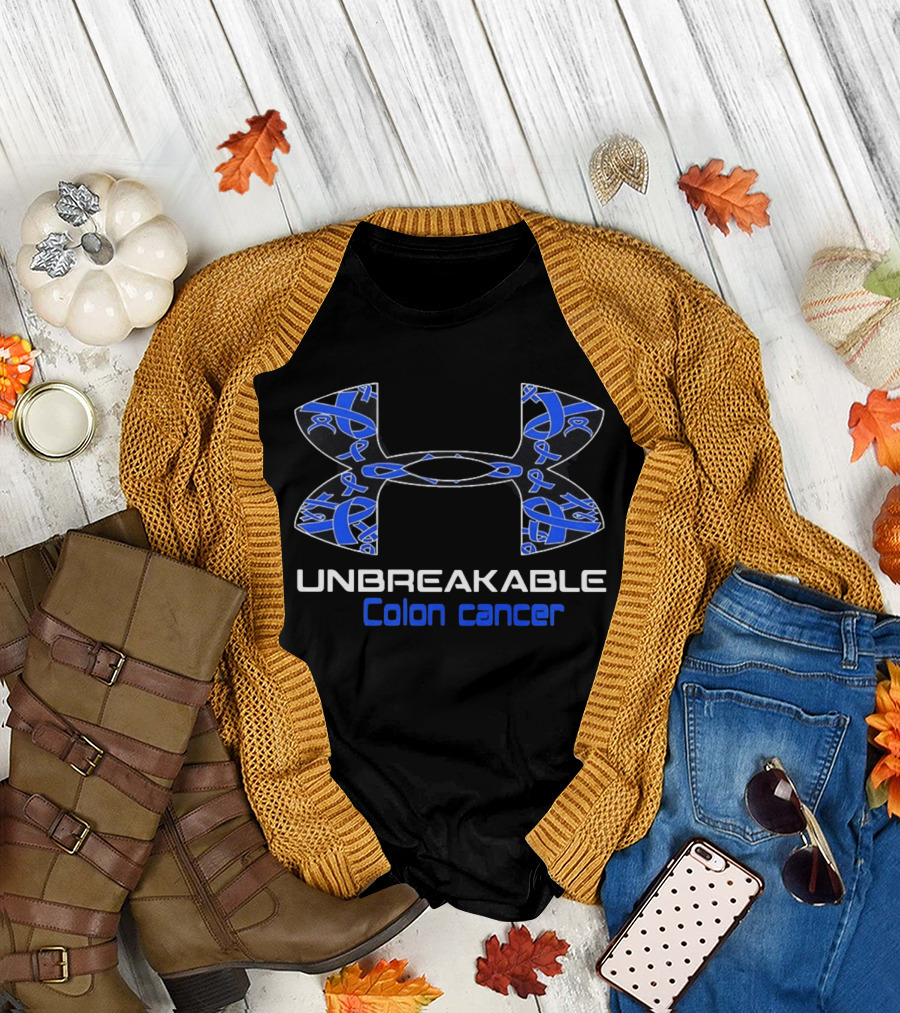 Unbreakable Colon Cancer Under Armour Blue Ribbon Awareness T-Shirt