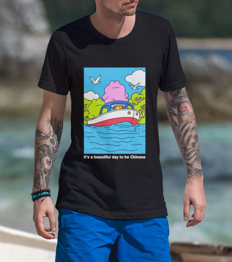 It's A Beautiful Day To Be Chinese Frog On A Boat T-Shirt