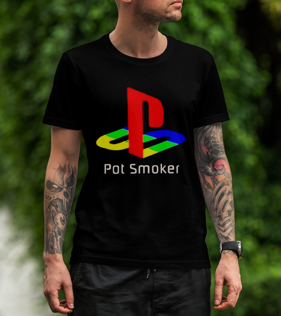 PlayStation Pot Smoker Iconic Colorful Gaming T-Shirt