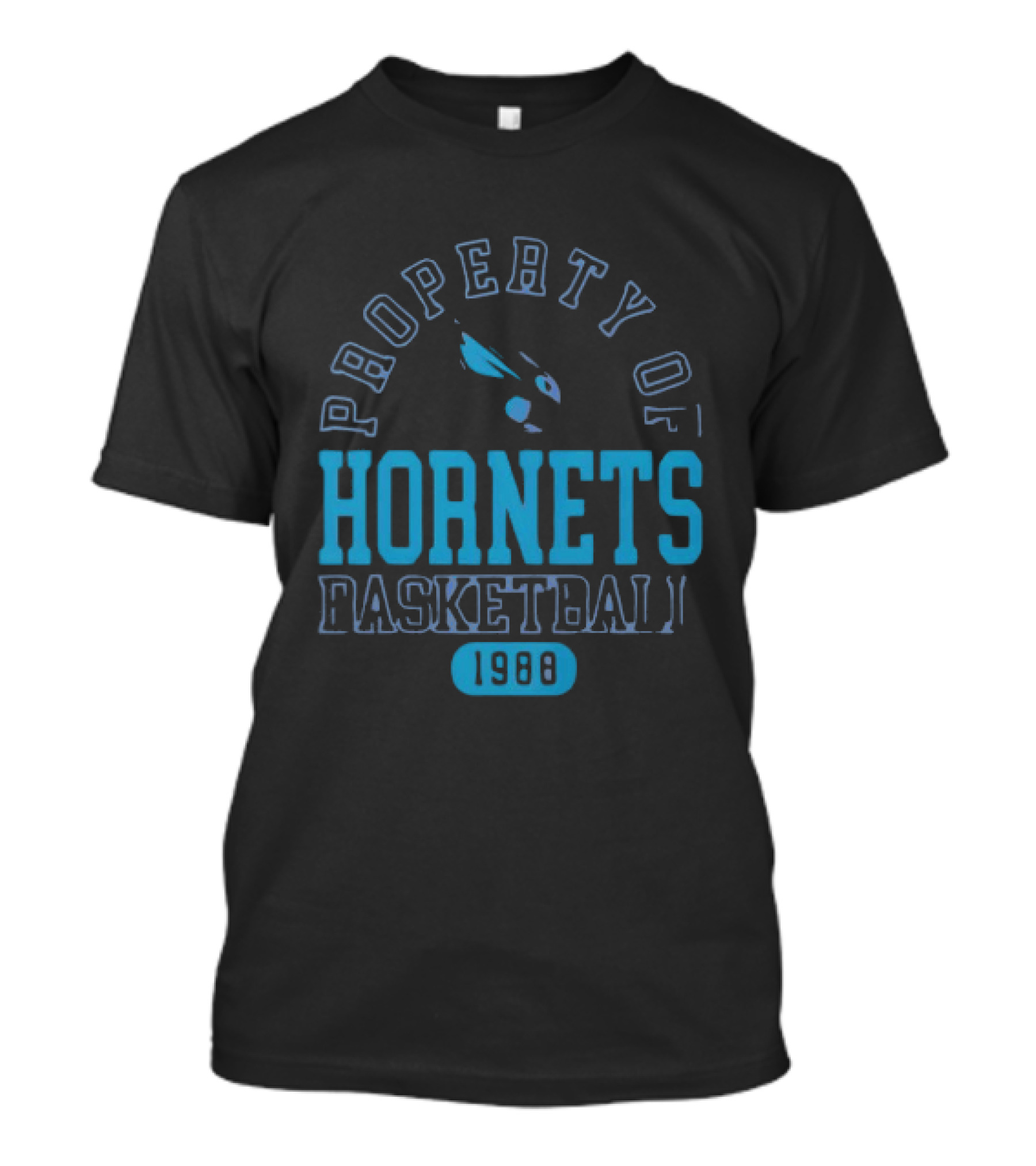 Property Of Hornets Basketball 1988 Teal Vintage Sports T-Shirt