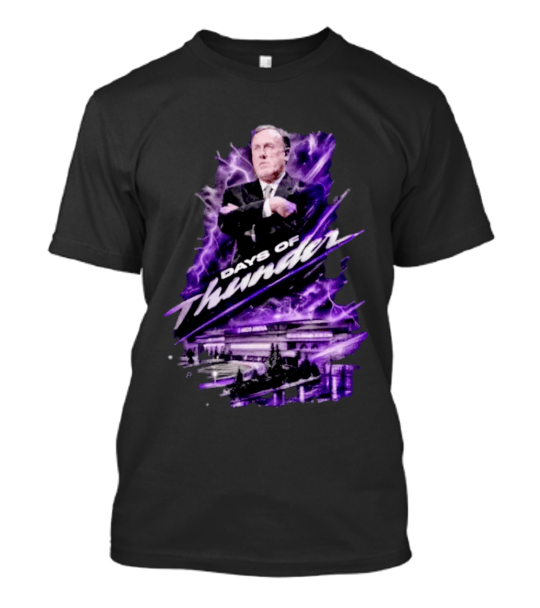 Rick Adelman Days Of Thunder Arco Arena Purple Lightning T-Shirt