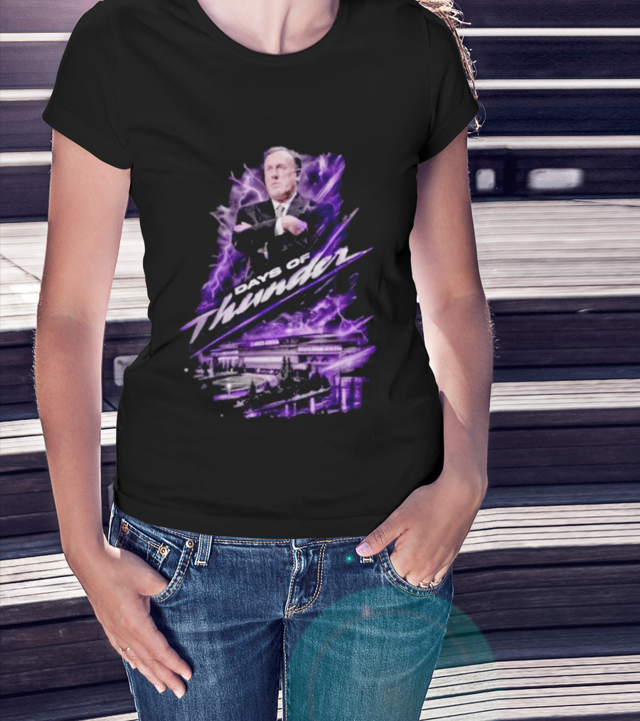 Rick Adelman Days Of Thunder Arco Arena Purple Lightning T-Shirt