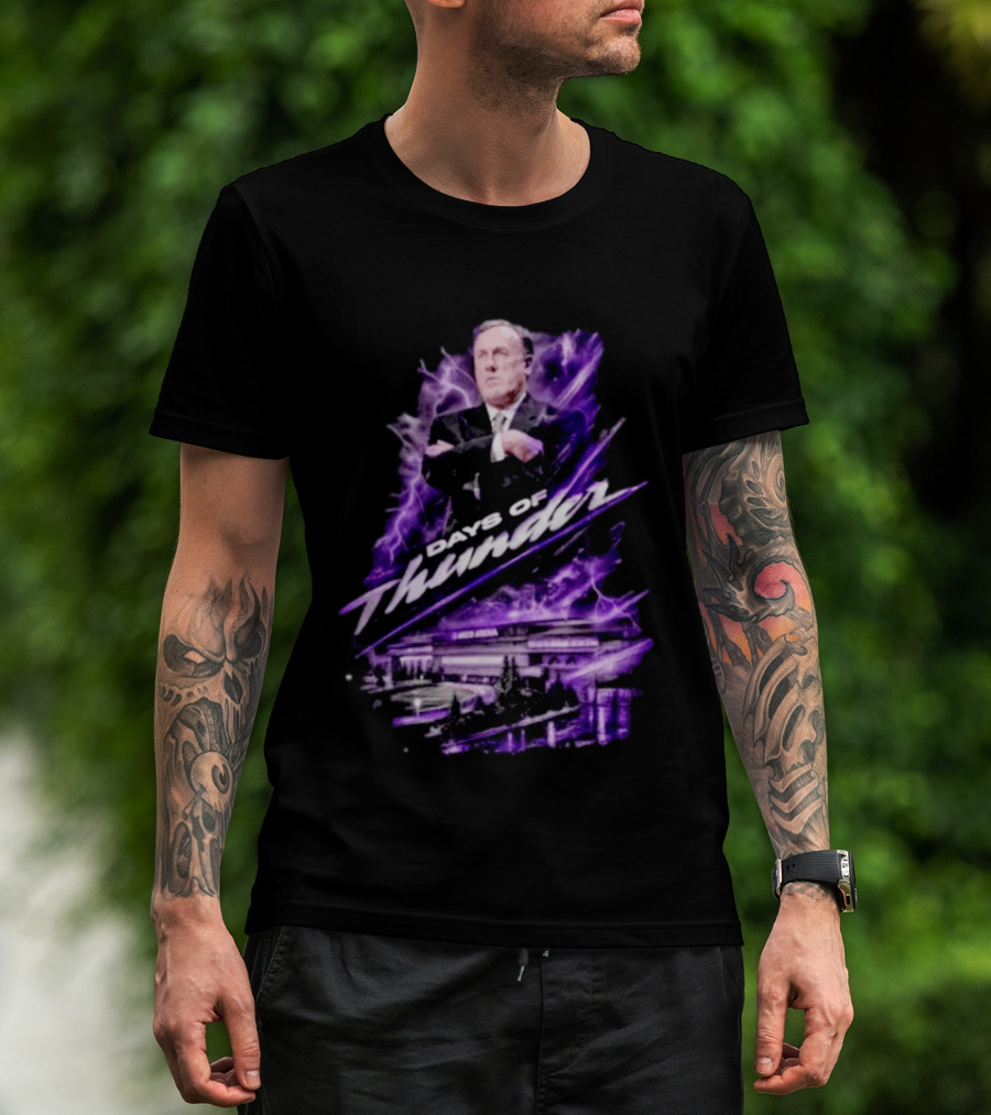Rick Adelman Days Of Thunder Arco Arena Purple Lightning T-Shirt
