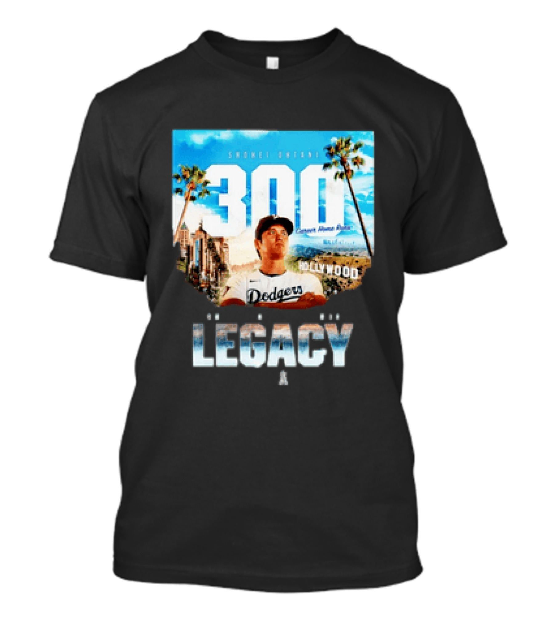 Shohei Ohtani 300 Career Home Runs Los Angeles Legacy Hollywood Dodgers T-Shirt