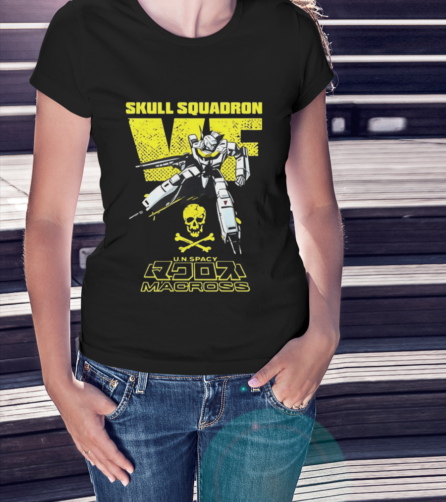 Skull Squadron VF U.N. Spacy Macross Anime Valkyrie T-Shirt