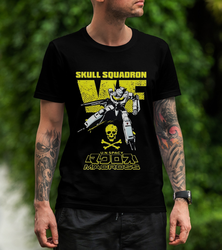 Skull Squadron VF U.N. Spacy Macross Anime Valkyrie T-Shirt
