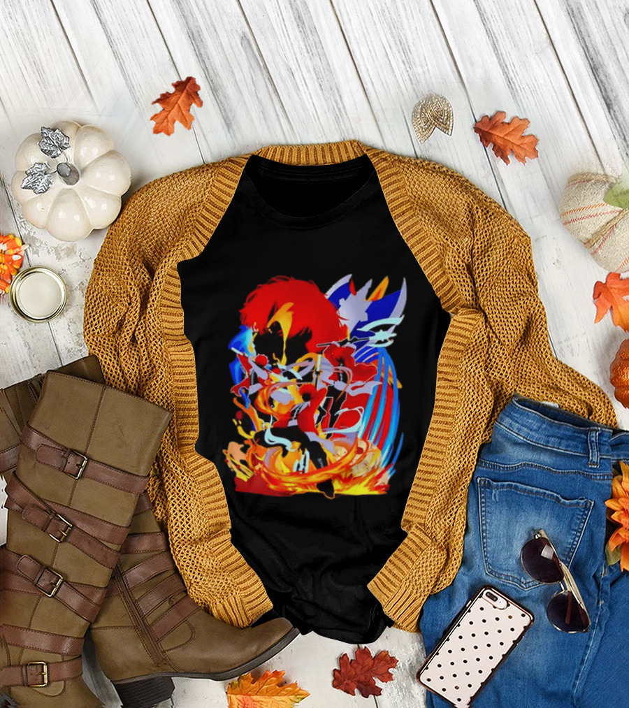 Stark Frieren Beyond Journey's End Anime Dynamic Colorful Scene T-Shirt