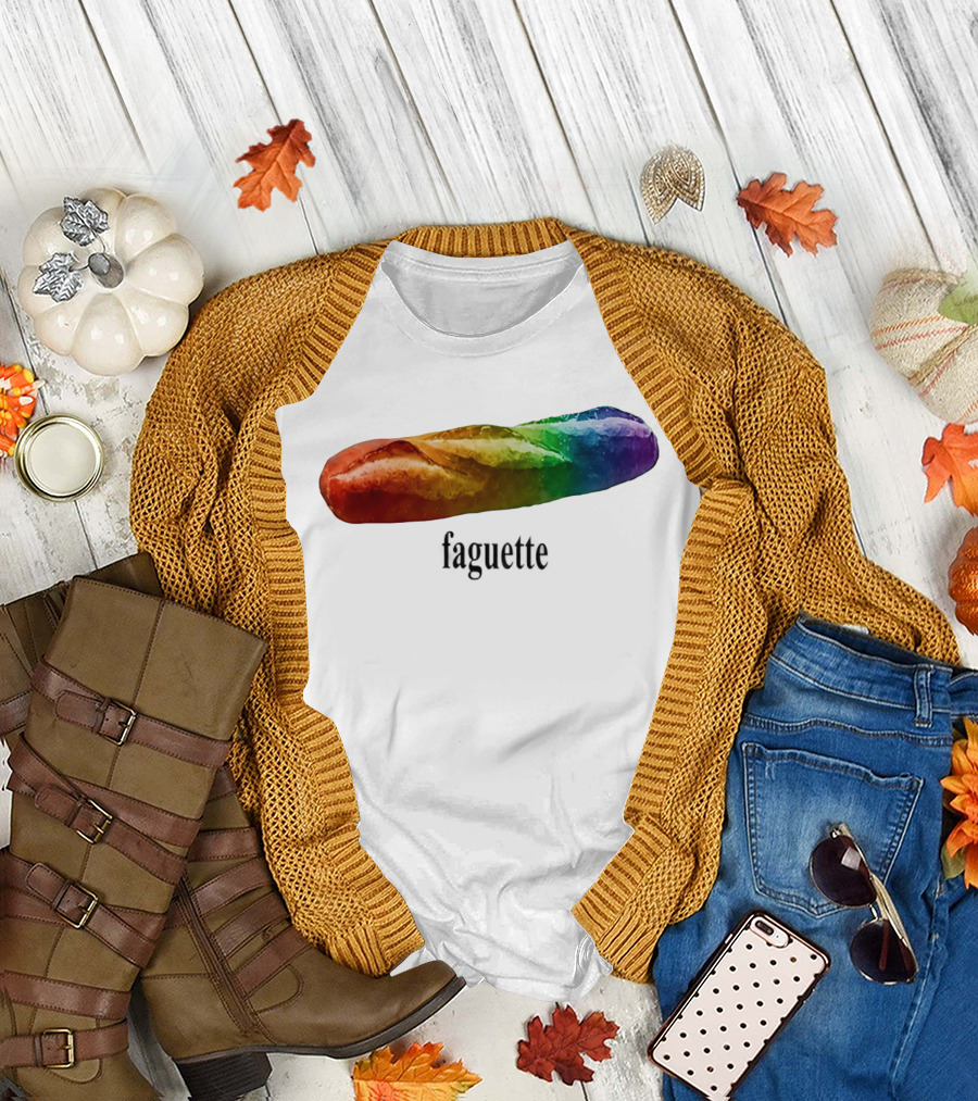 Baguette Rainbow Faguette LGBT Pride Colorful Bakery Equality T-Shirt