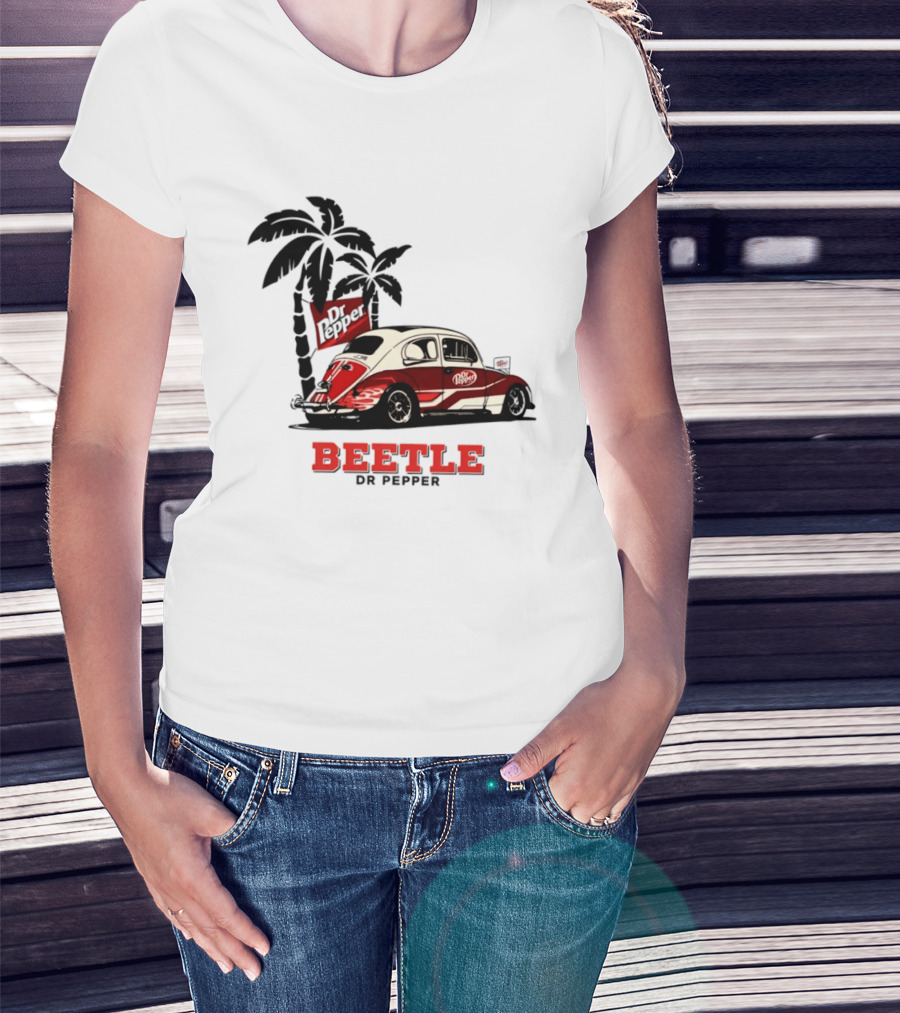 Beetle Dr Pepper Volkswagen Car With Palm Tree T-Shirt