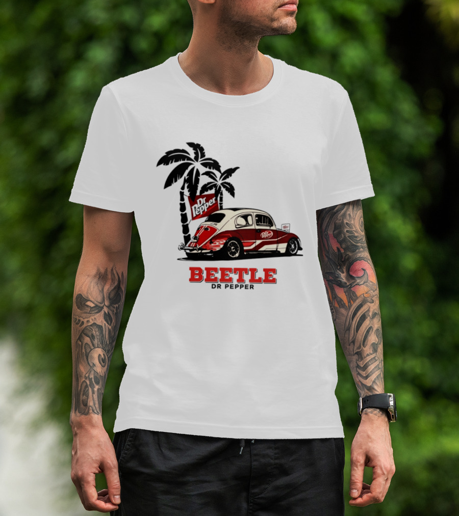 Beetle Dr Pepper Volkswagen Car With Palm Tree T-Shirt