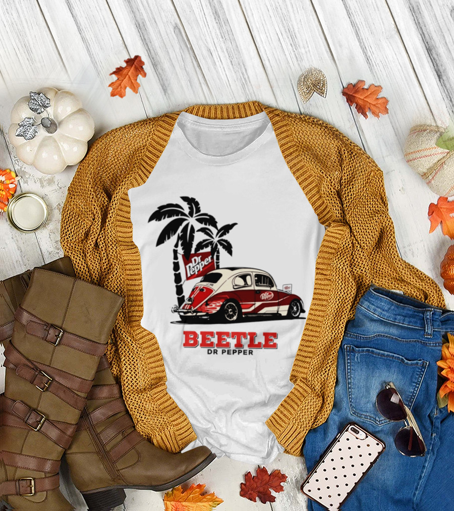 Beetle Dr Pepper Volkswagen Car With Palm Tree T-Shirt