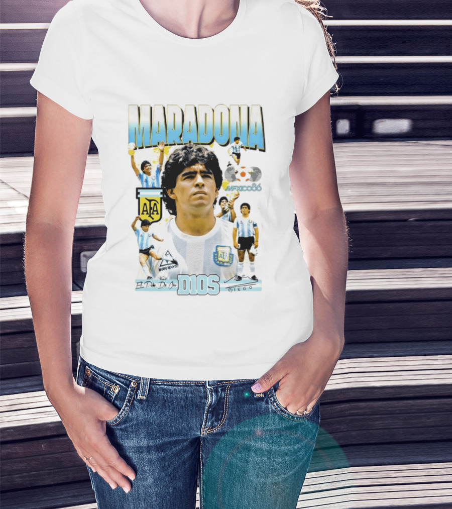 Diego Maradona AFA El Pibe De Oro D10S Mexico 86 T-Shirt